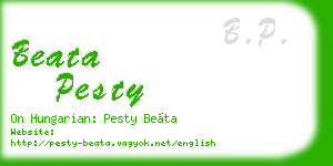 beata pesty business card